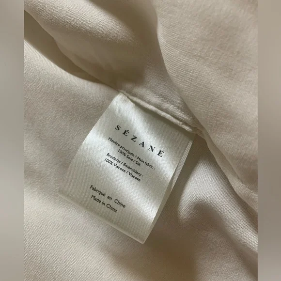 Sezane Silk Chloe Blouse Ecru Size 34 - Picture 5 of 5